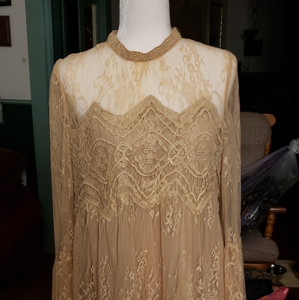 Beautiful Beige lace blouse tunic
